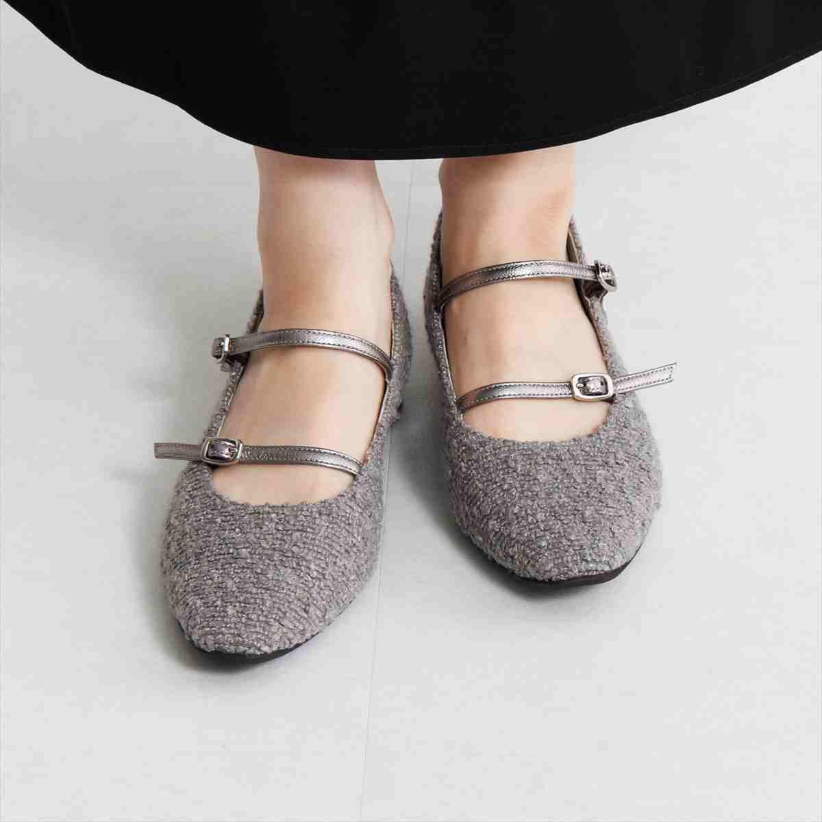 【26AW新色追加】ダブルベルトローヒールメリージェーンパンプス/651313