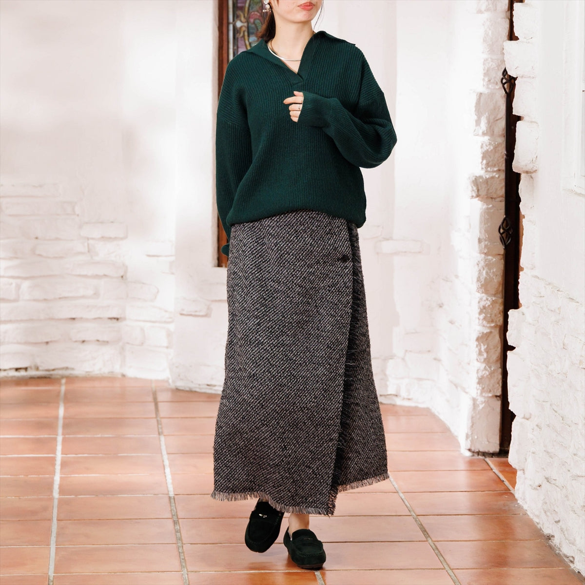 【26AW】メタルポイントふわふわモカシン/651332
