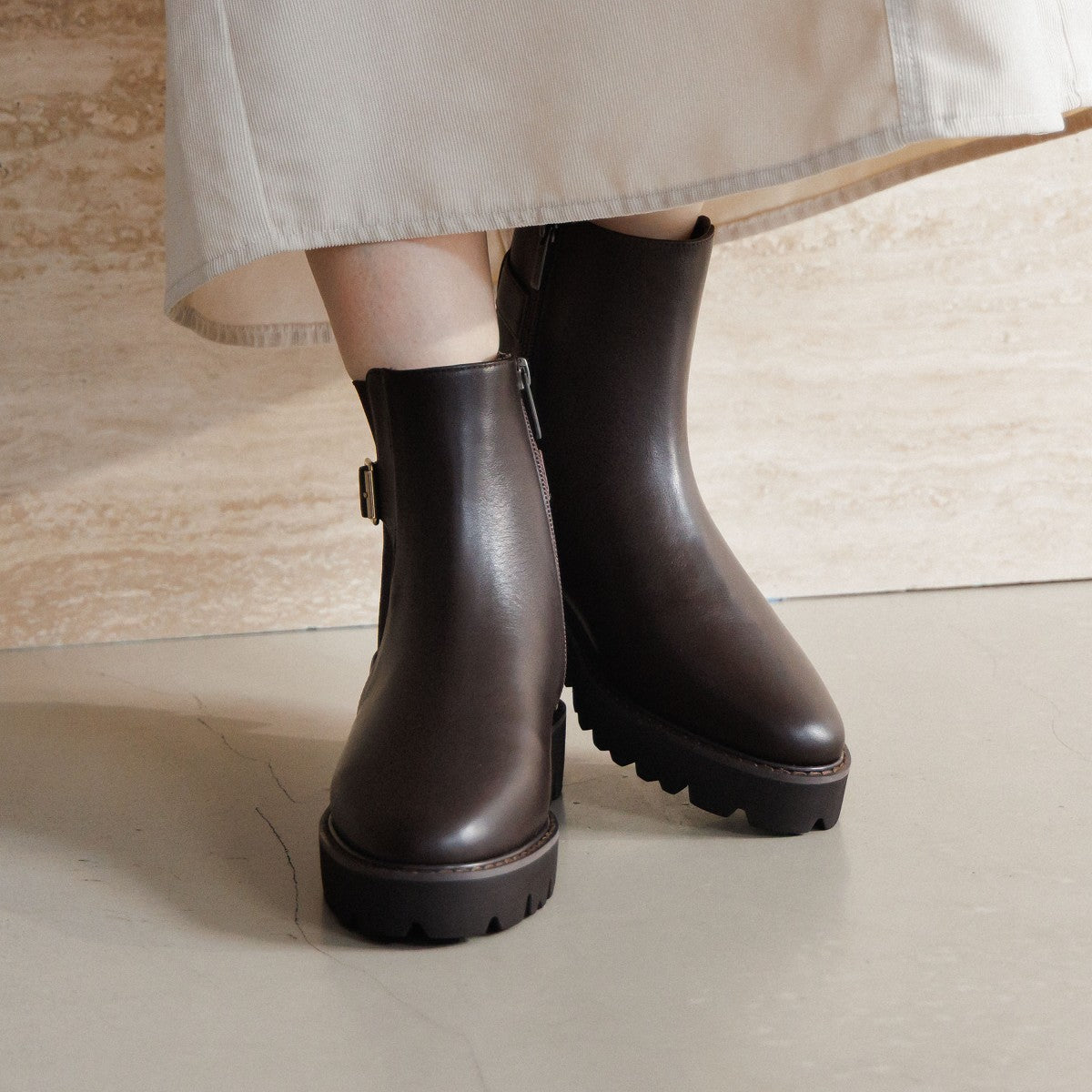 【SALE】トラックソールサイドゴアベルトブーツ/651406