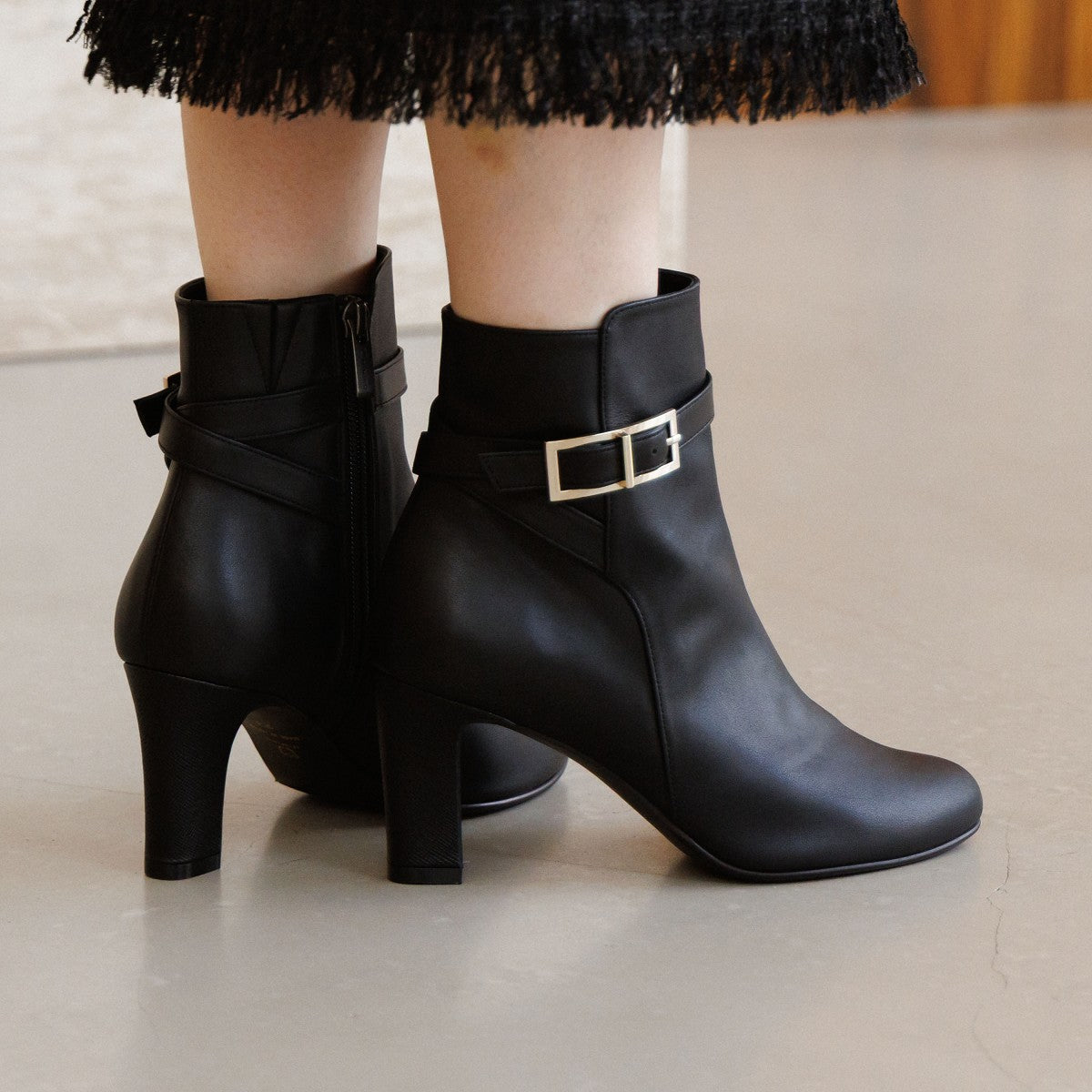 【SALE】サイドバックルヒールブーツ/651410