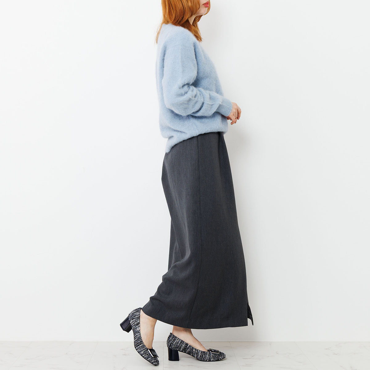 【SALE】スクエアバックルチャンキーヒールパンプス/753302