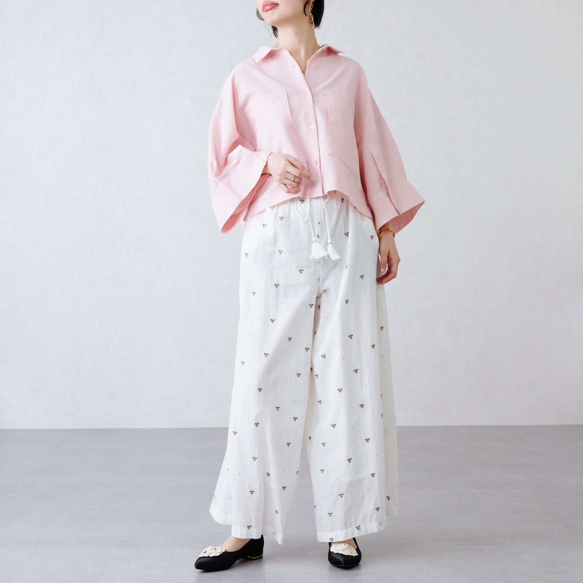 HANAE MORI×HIMIKO フラワーモチーフ フラットパンプス/661127