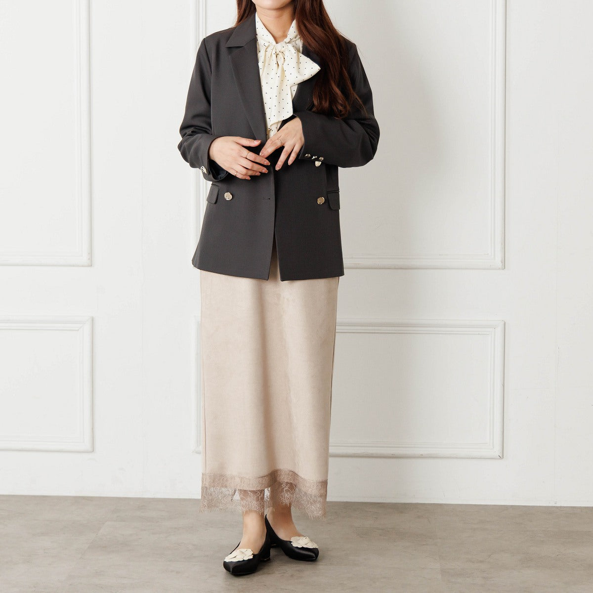 HANAE MORI×HIMIKO フラワーモチーフ フラットパンプス/661127