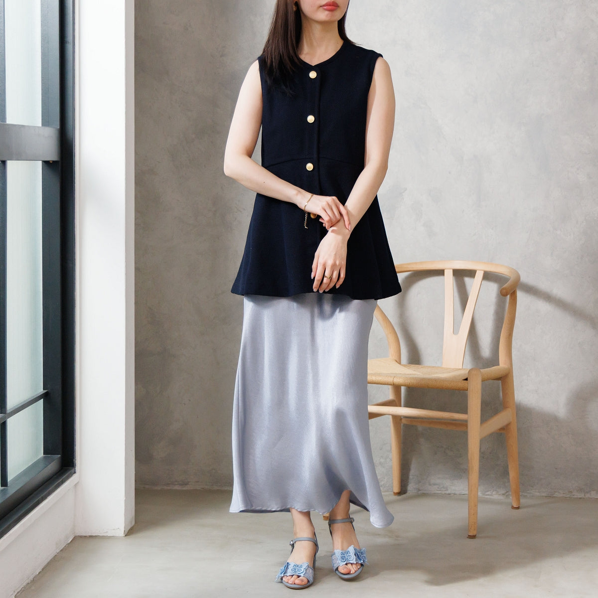 HANAE MORI×HIMIKO ハナエモリ バタフライモチーフストラップサンダル パンプス コラボ 　ブラック