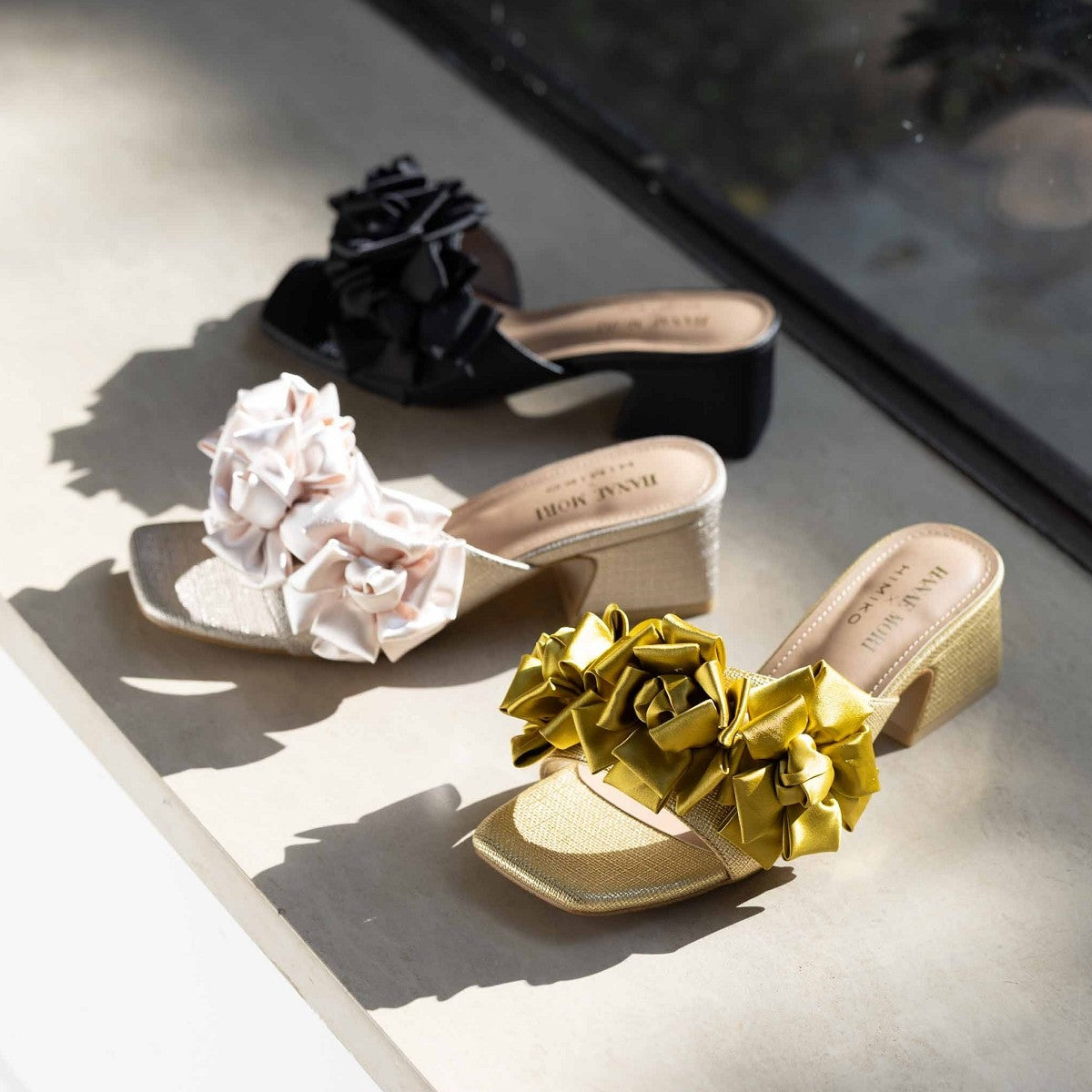 HANAE MORI×HIMIKO ハナエモリ フラワーフリルミュール サンダル コラボ