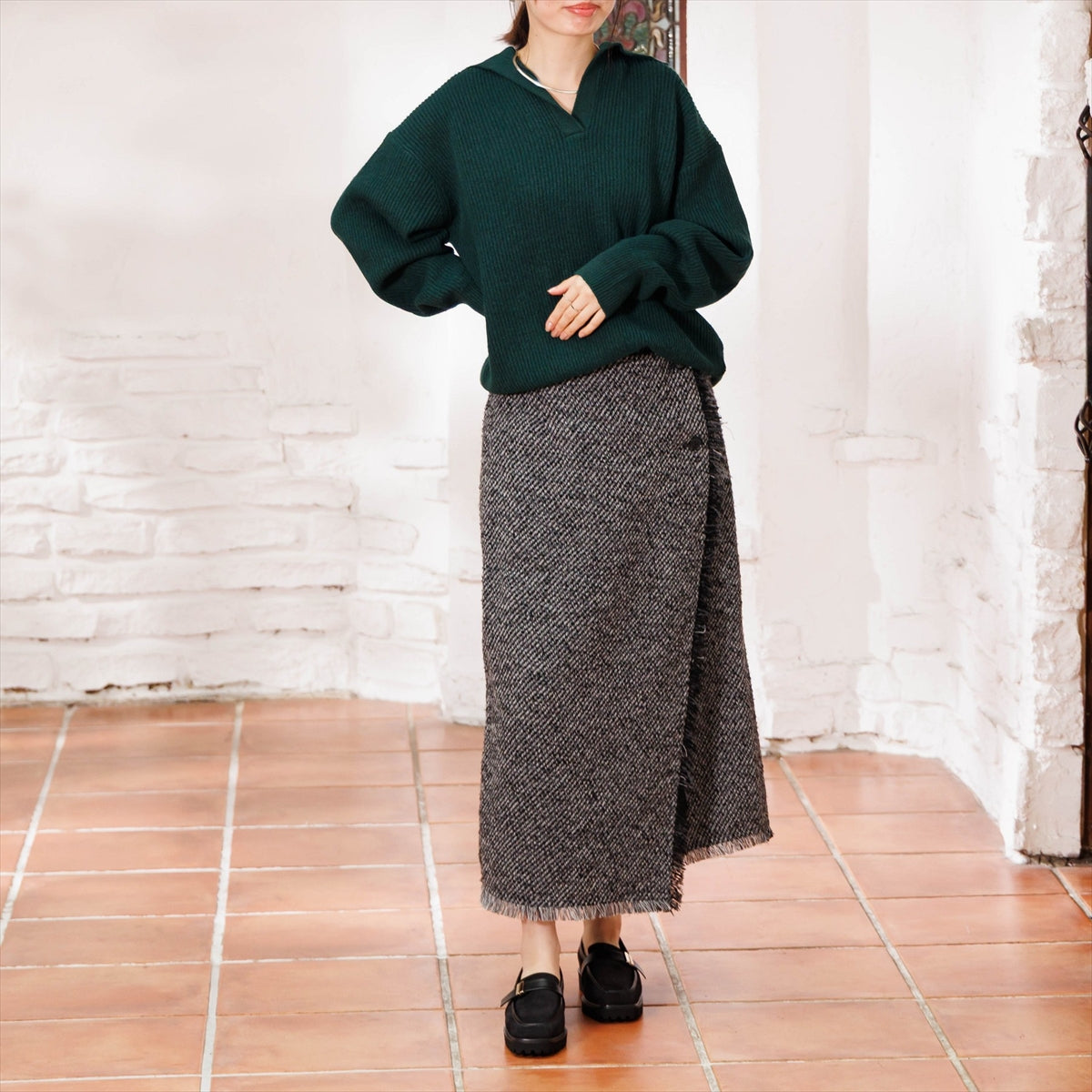 【26AW】スクエアトゥトラックソールローファー/661310