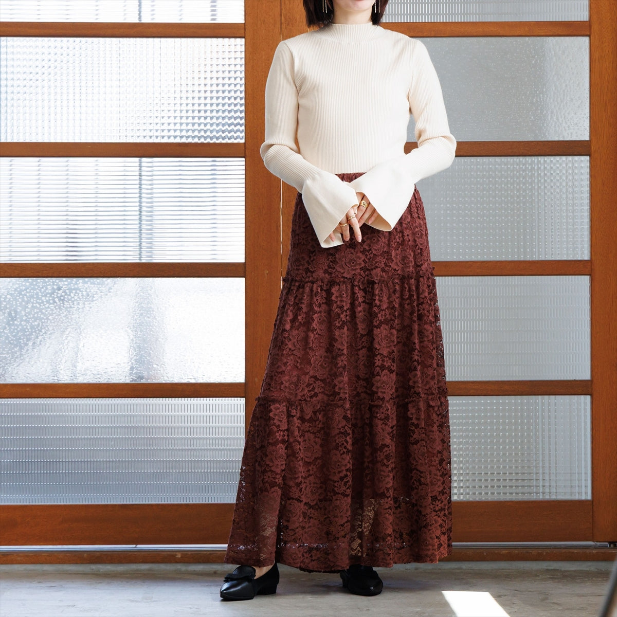 【26AW】リボンモチーフオペラシューズ/661318