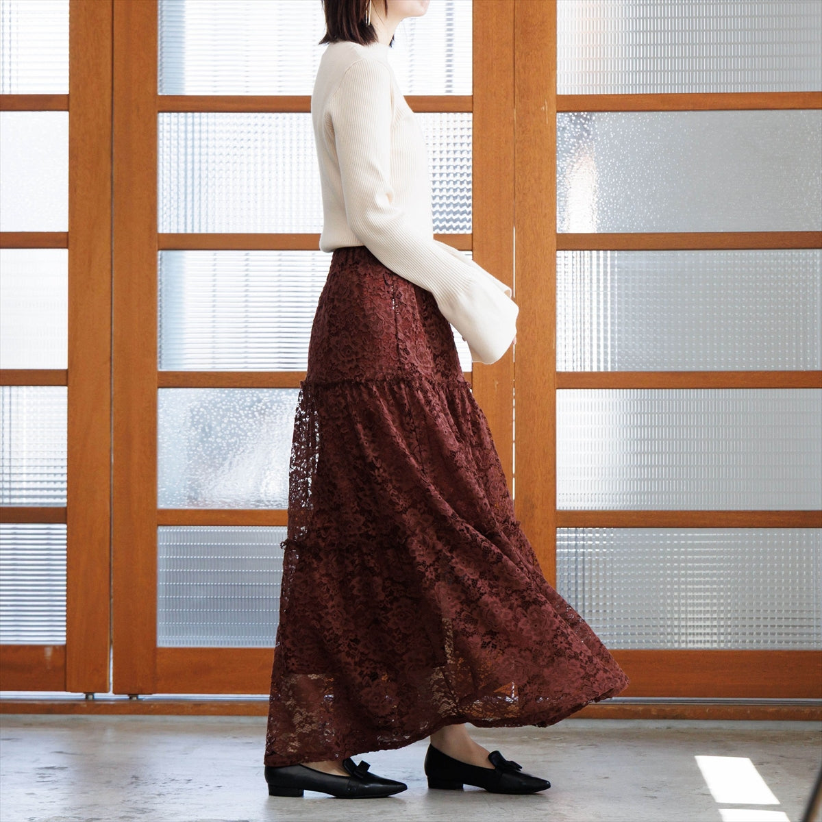 【26AW】リボンモチーフオペラシューズ/661318
