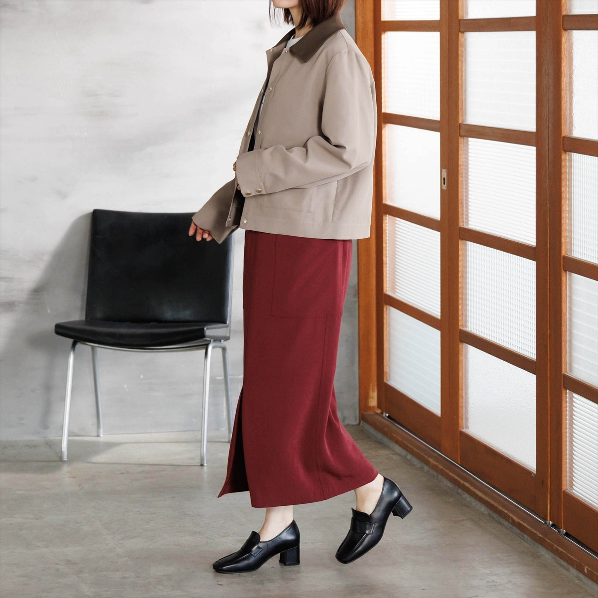 【26AW】スクエアトゥヒールローファー/661323