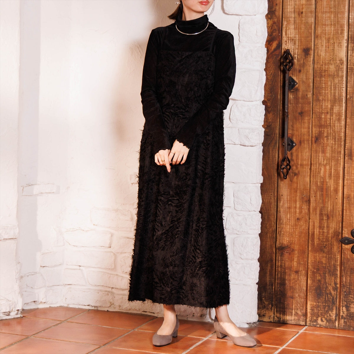 【26AW】4cmヒールスクエアトゥパンプス/661326