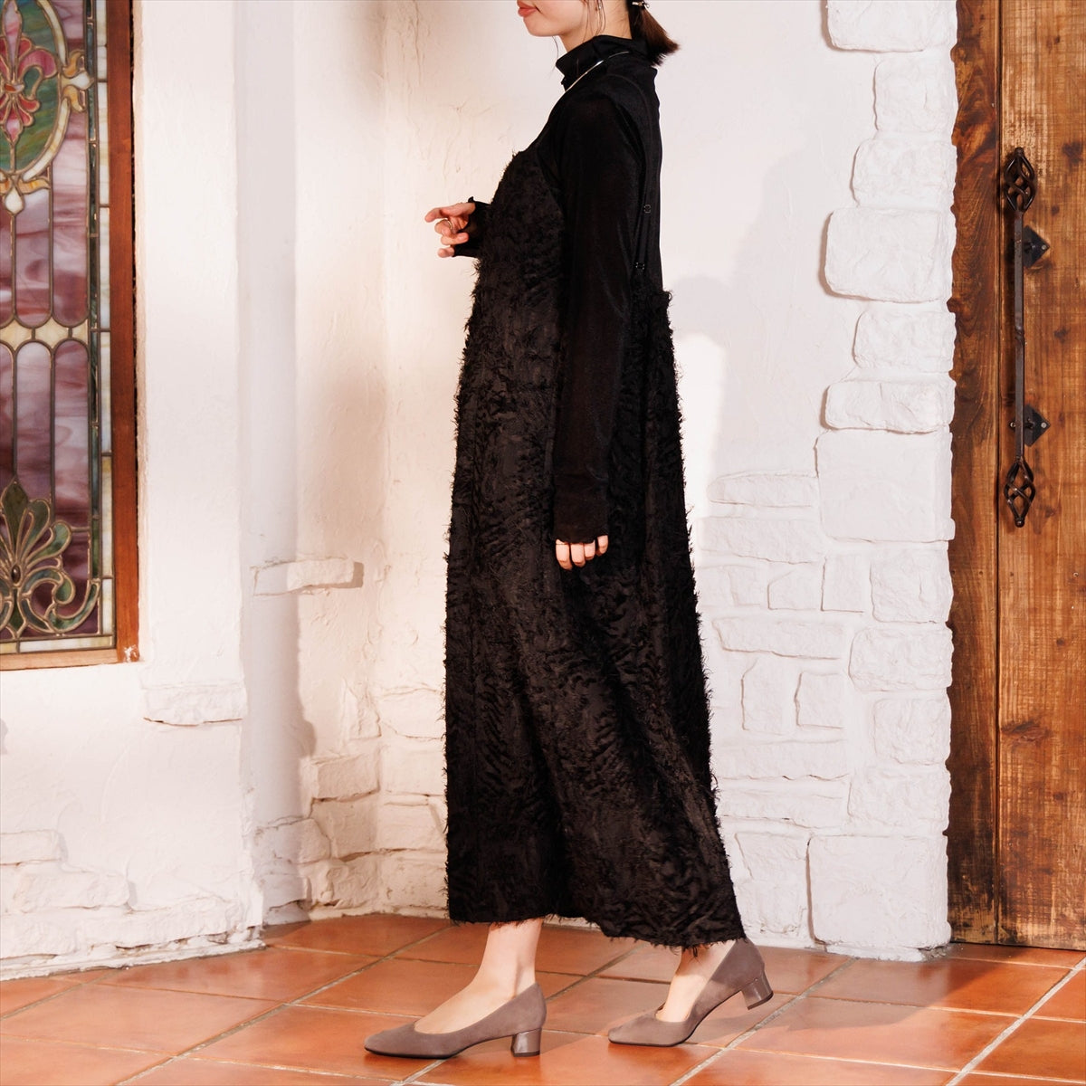 【26AW】4cmヒールスクエアトゥパンプス/661326