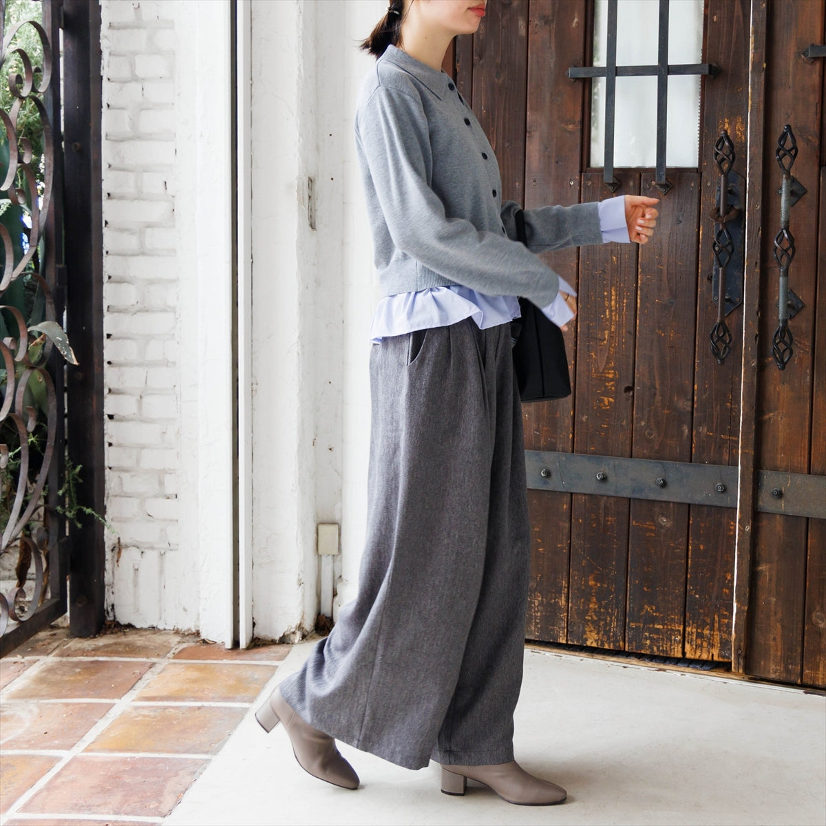 【26AW】バックジップシープレザーストレッチブーツ/661413