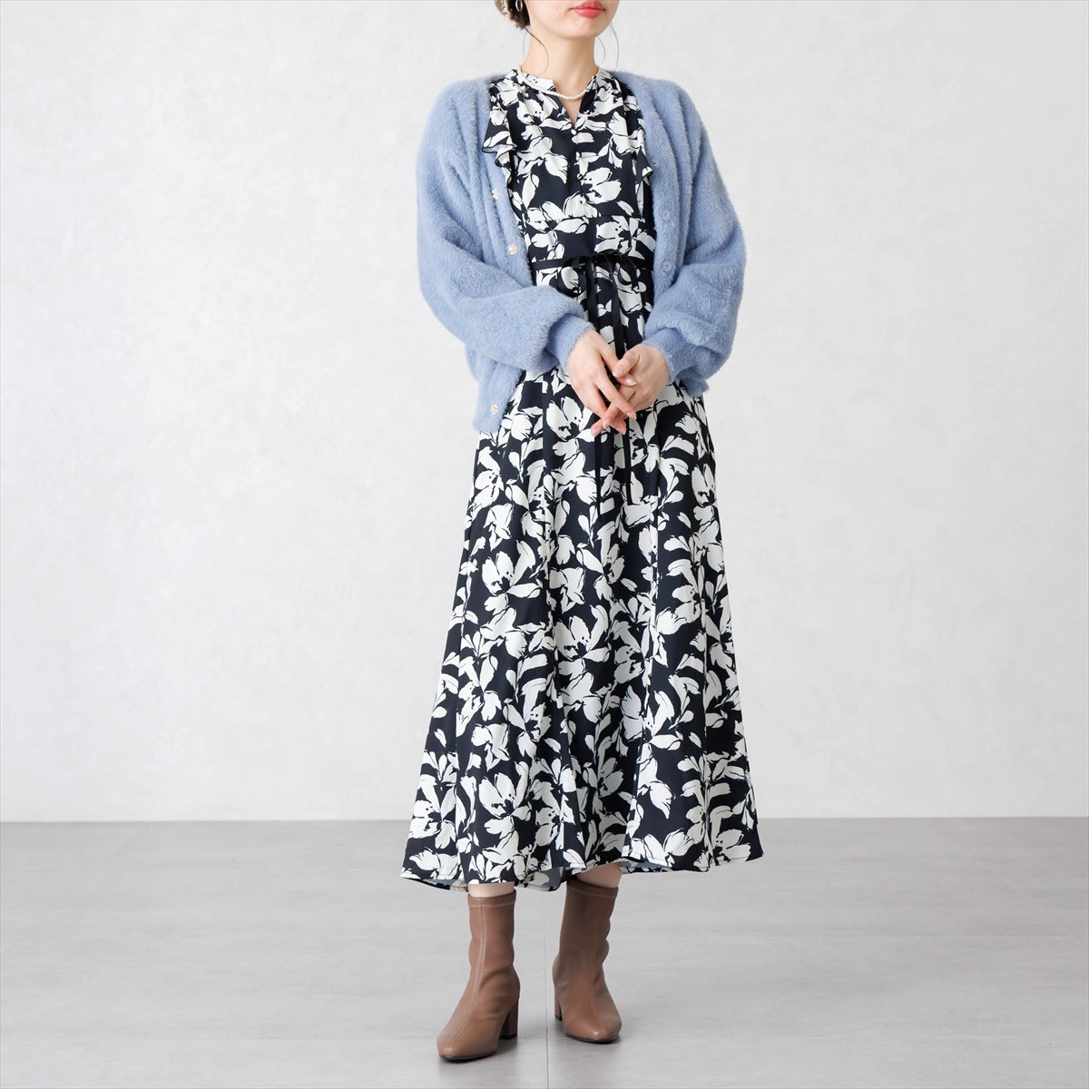 【26AW】バックジップシープレザーストレッチブーツ/661413