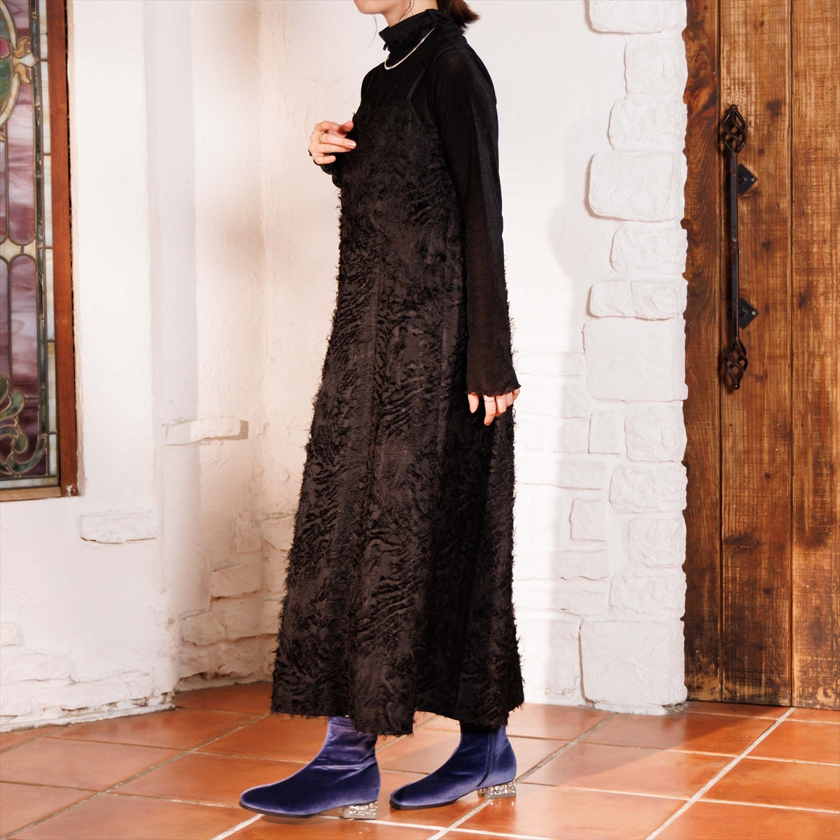 《予約／10月中旬入荷予定》【26AW】HANAEMORI×HIMIKO ビジューヒールストレッチブーツ/661425