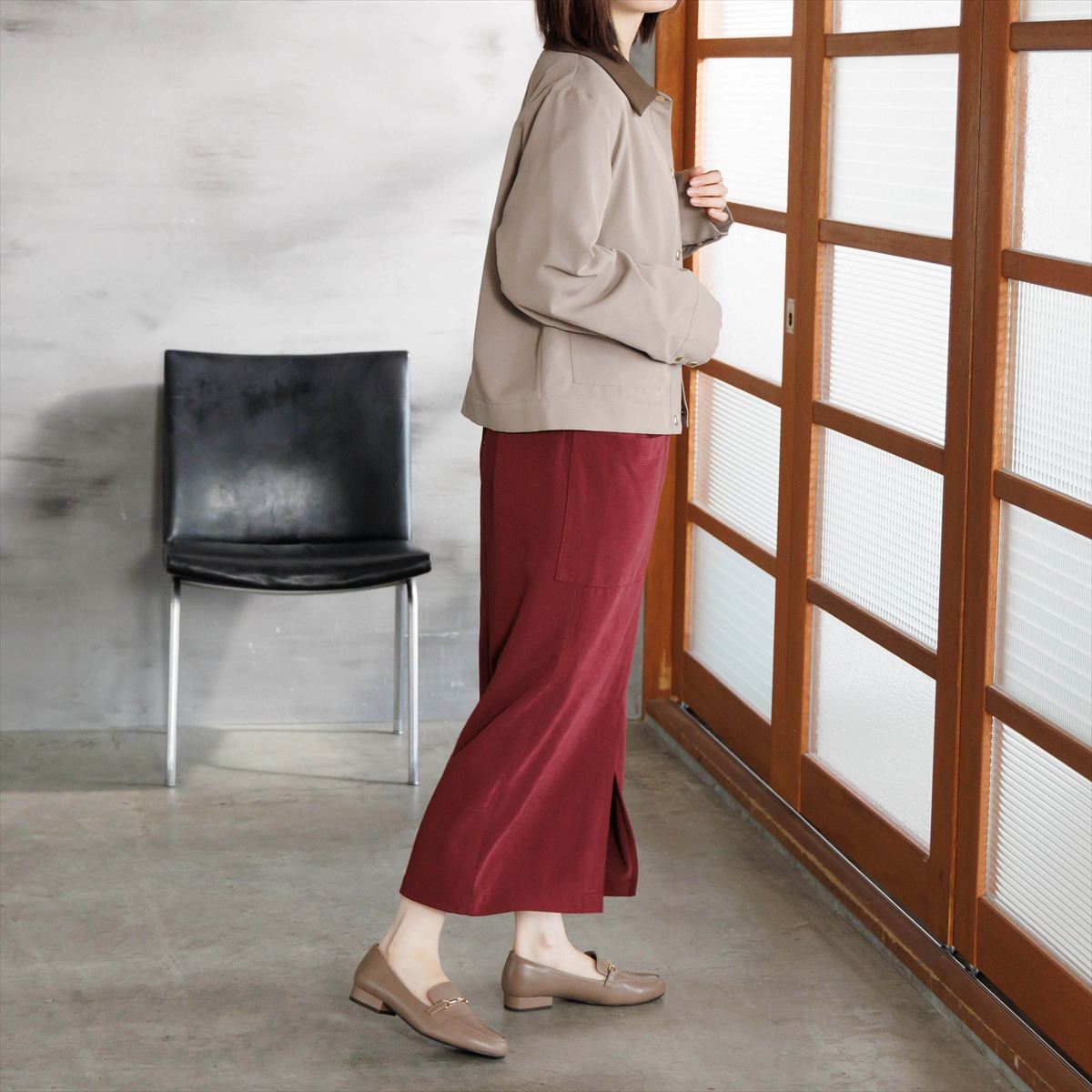 【26AW】【跳べるパンプス】ラウンドトゥフラットローファー/663303