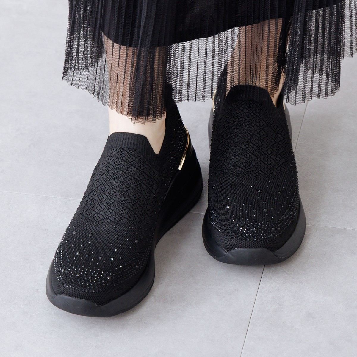 【SALE】ニットヒールアップスニーカー/667101